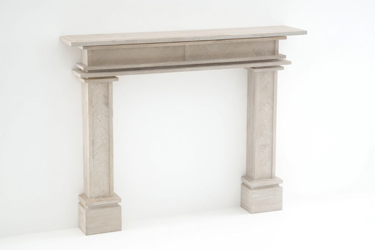 1.5m Full Fireplace Mantel Surround | Solid Acacia Hardwood | White
