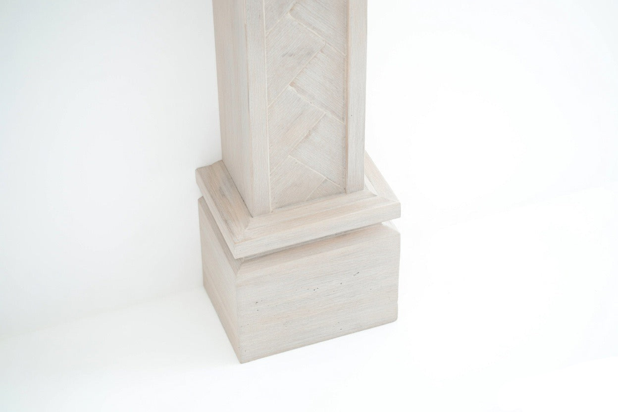 1.5m Full Fireplace Mantel Surround | Solid Acacia Hardwood | White