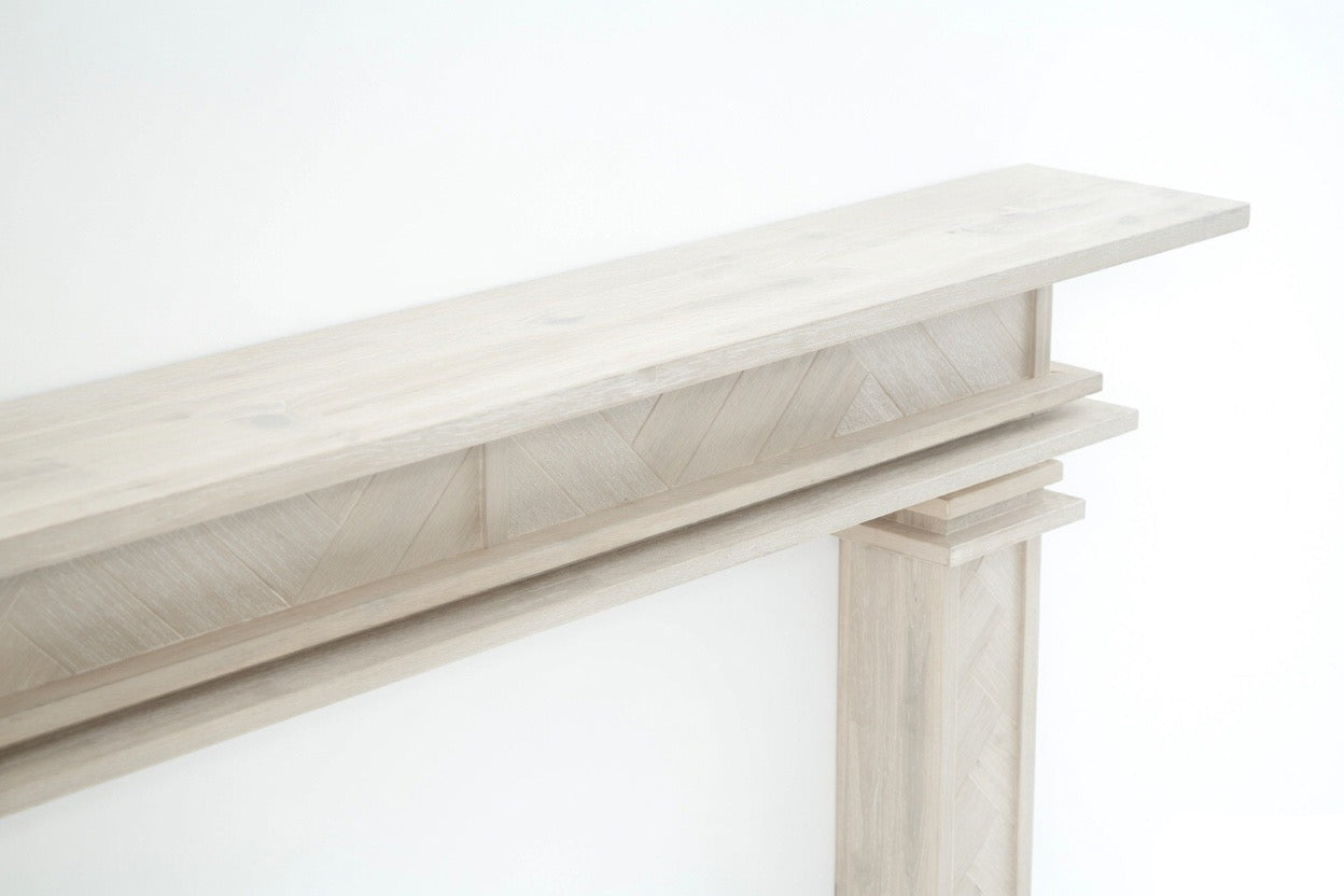 1.7m Full Fireplace Mantel Surround | Solid Acacia Hardwood | White
