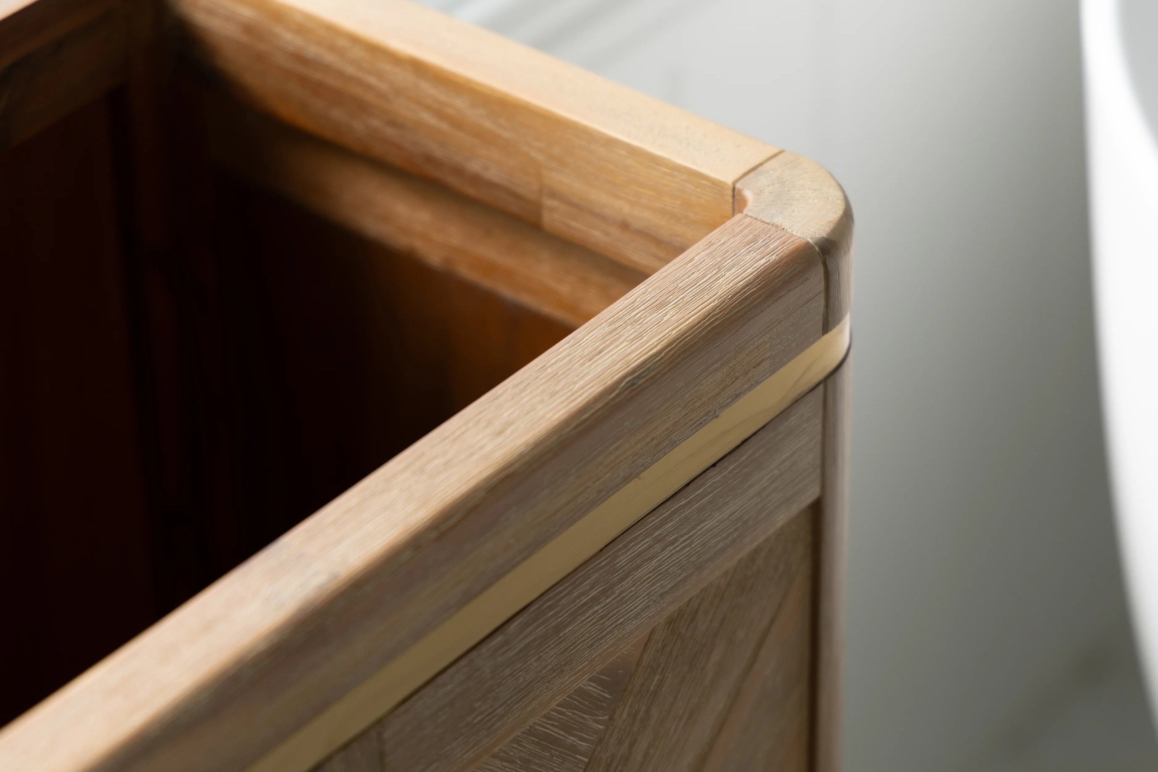 Double Laundry Hamper with Delicates Drawer | Natural