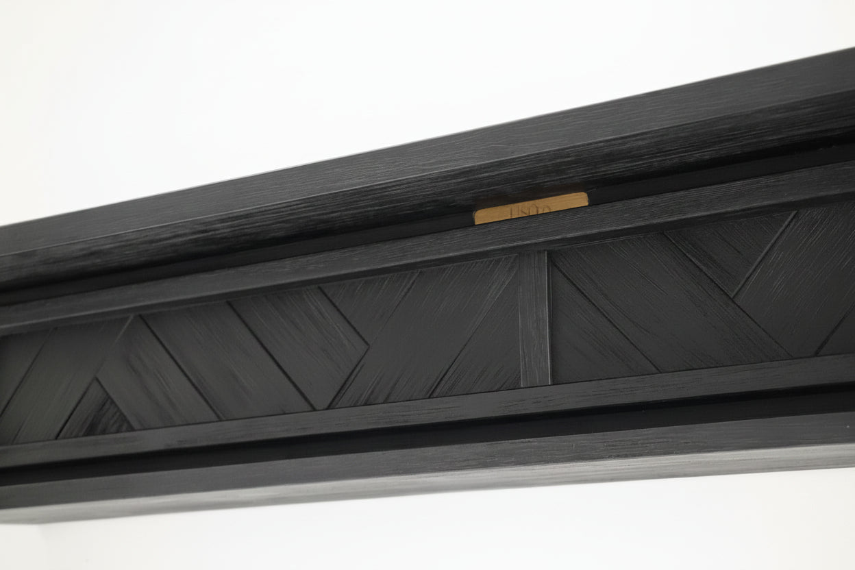 1.7m Floating Fire Mantel | Solid Hardwood | Black
