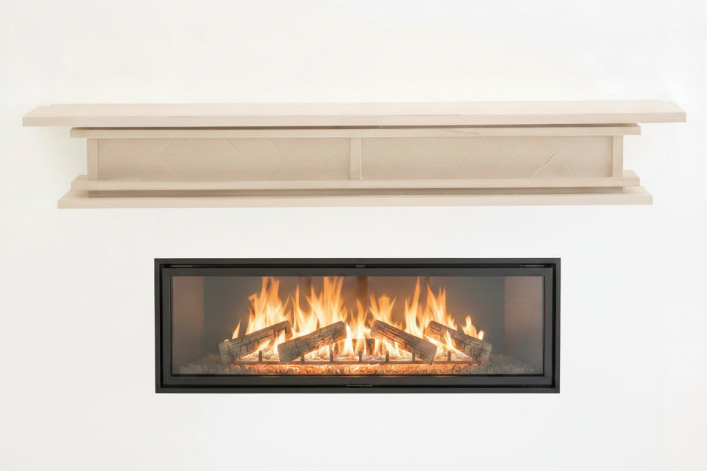 1.5m Floating Fireplace Mantel | Solid Acacia Hardwood | White