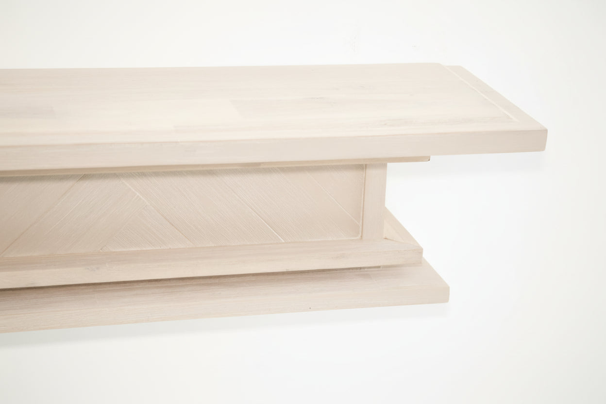 1.5m Floating Fire Mantel | Solid Hardwood | White