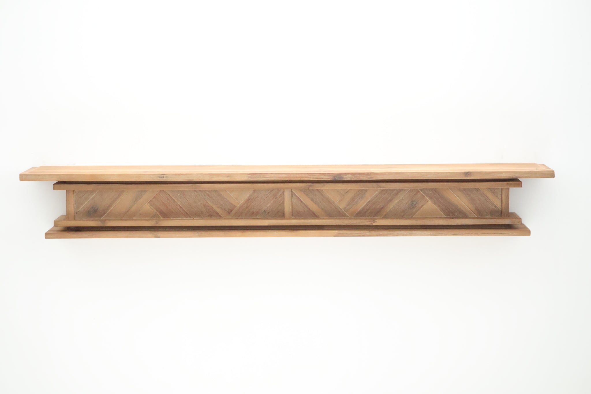 1.7m Floating Fireplace Mantel | Solid Acacia Hardwood | Natural Timber