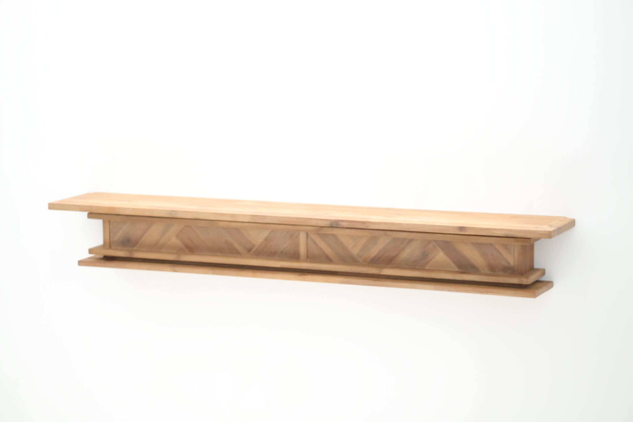 1.7m Floating Fire Mantel | Solid Hardwood | Natural