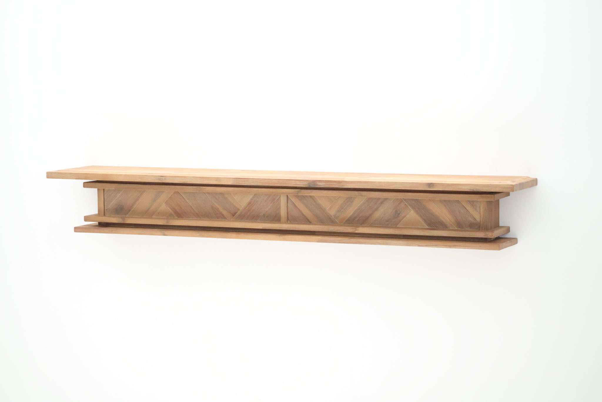 1.7m Floating Fireplace Mantel | Solid Acacia Hardwood | Natural Timber