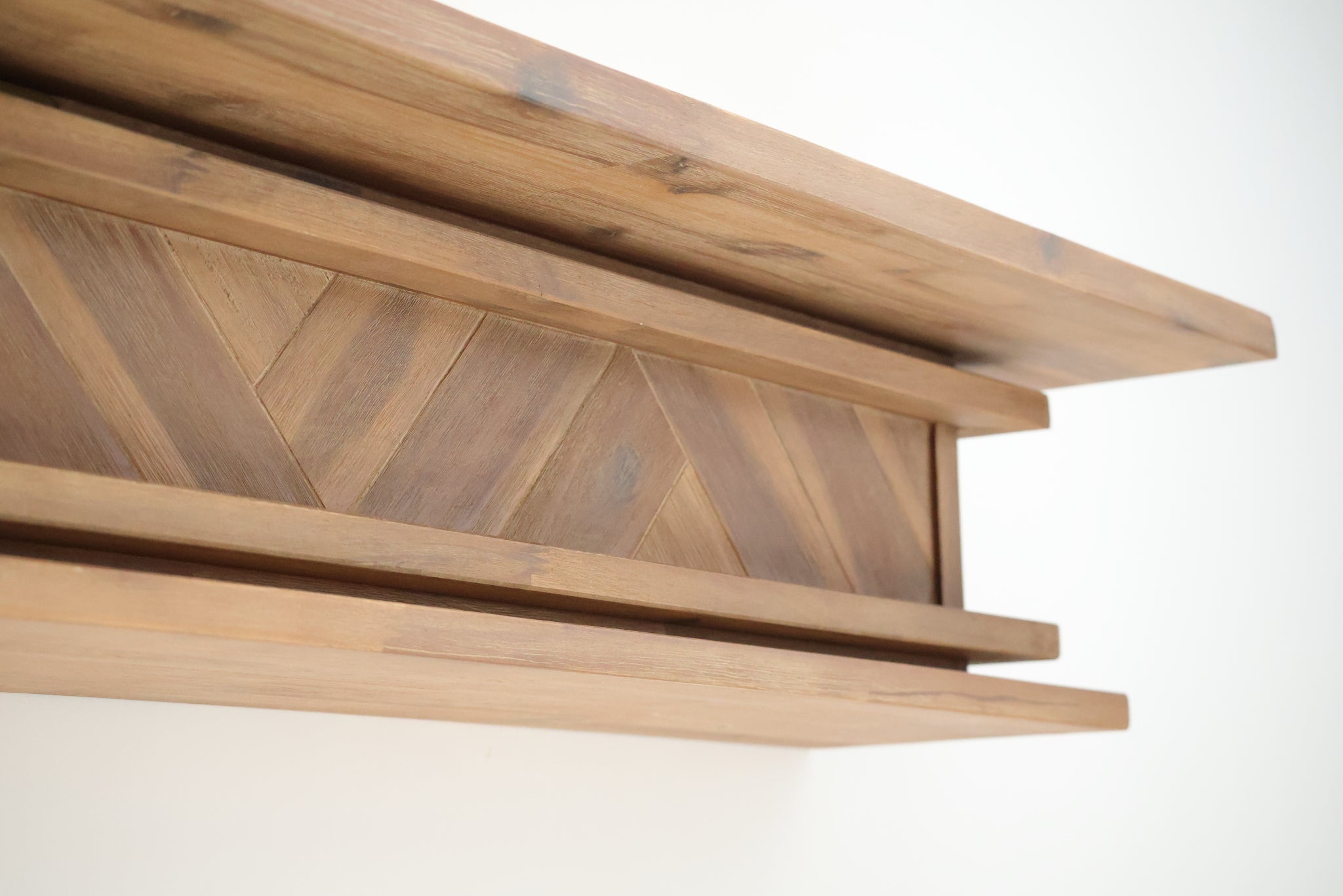 1.7m Floating Fire Mantel | Solid Hardwood | Natural