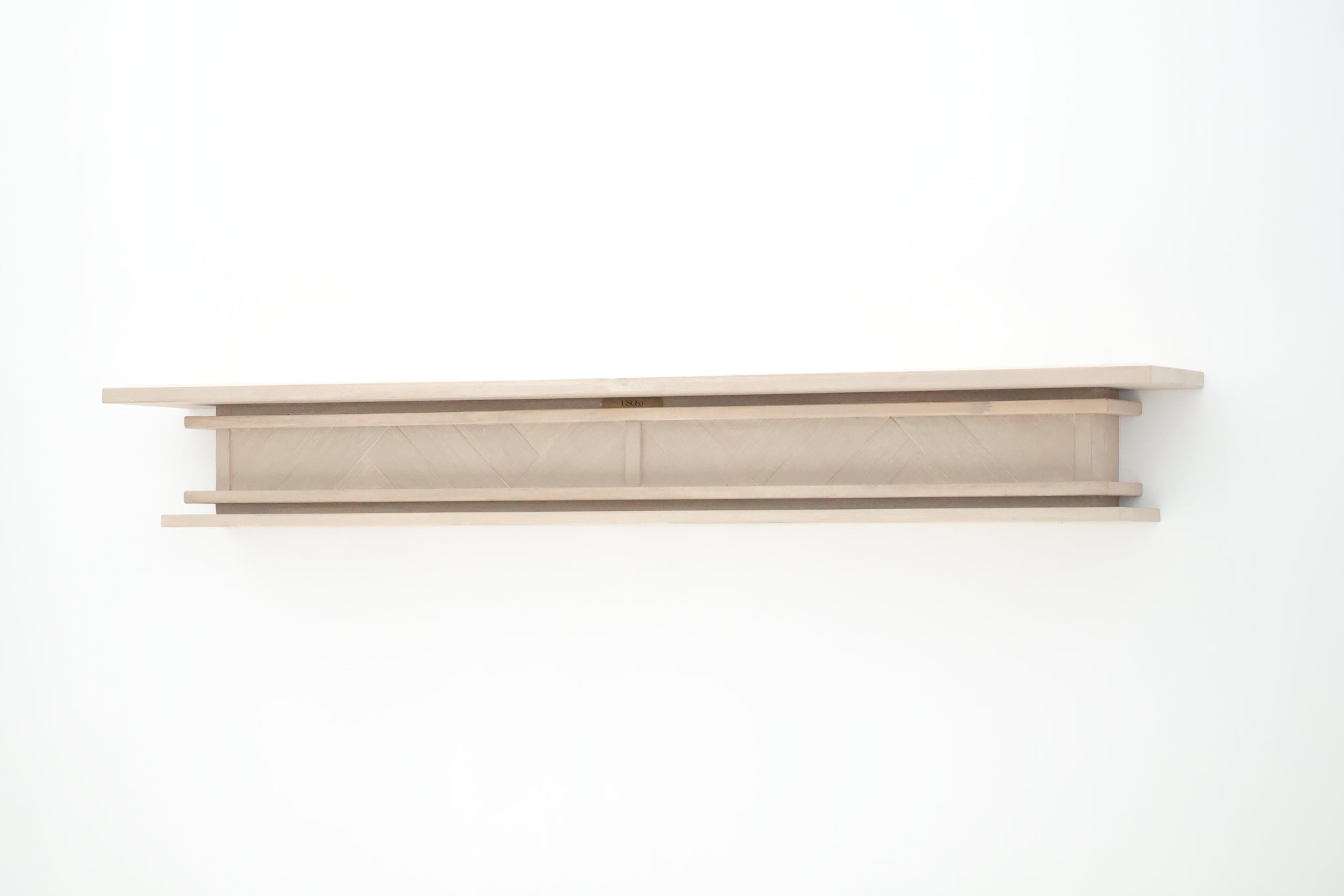 1.7m Floating Fire Mantel | Solid Hardwood | White Wash