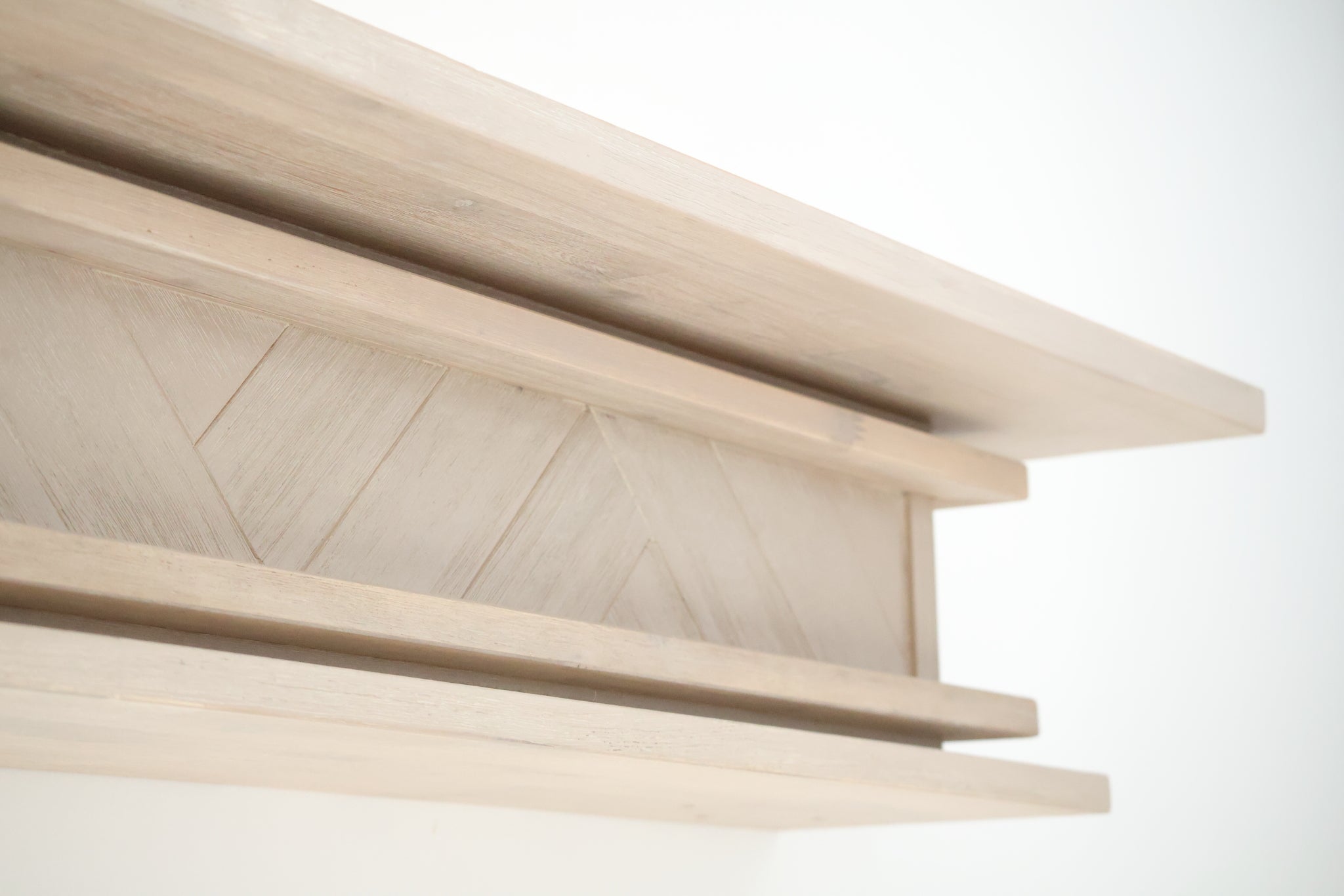 1.5m Floating Fireplace Mantel | Solid Acacia Hardwood | White