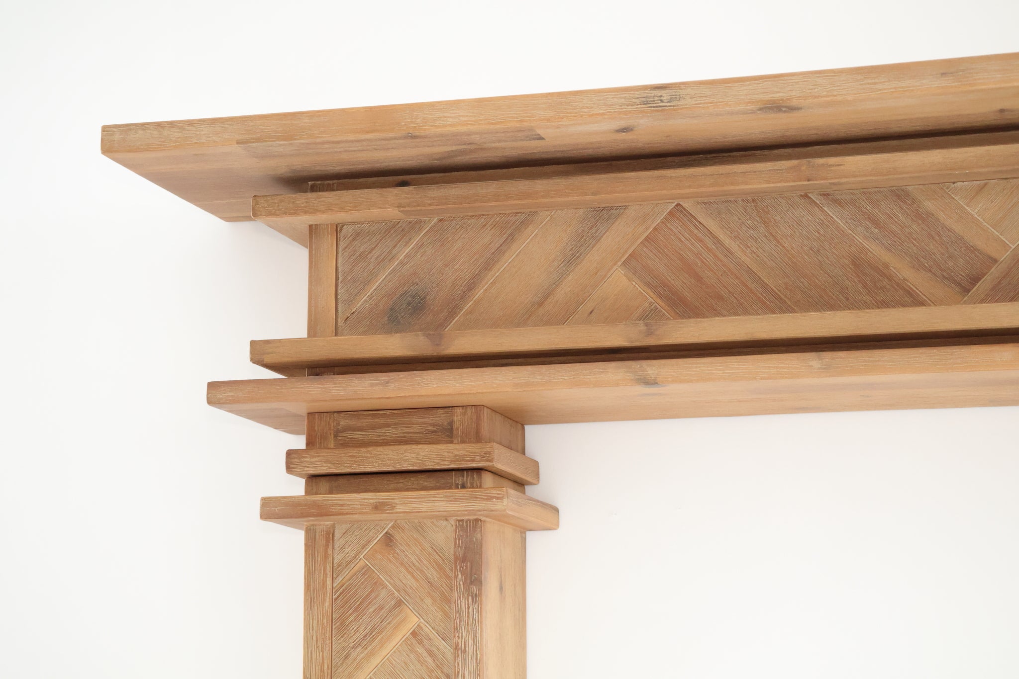 1.7m Full Fireplace Mantel Surround | Solid Acacia Hardwood | Natural Timber