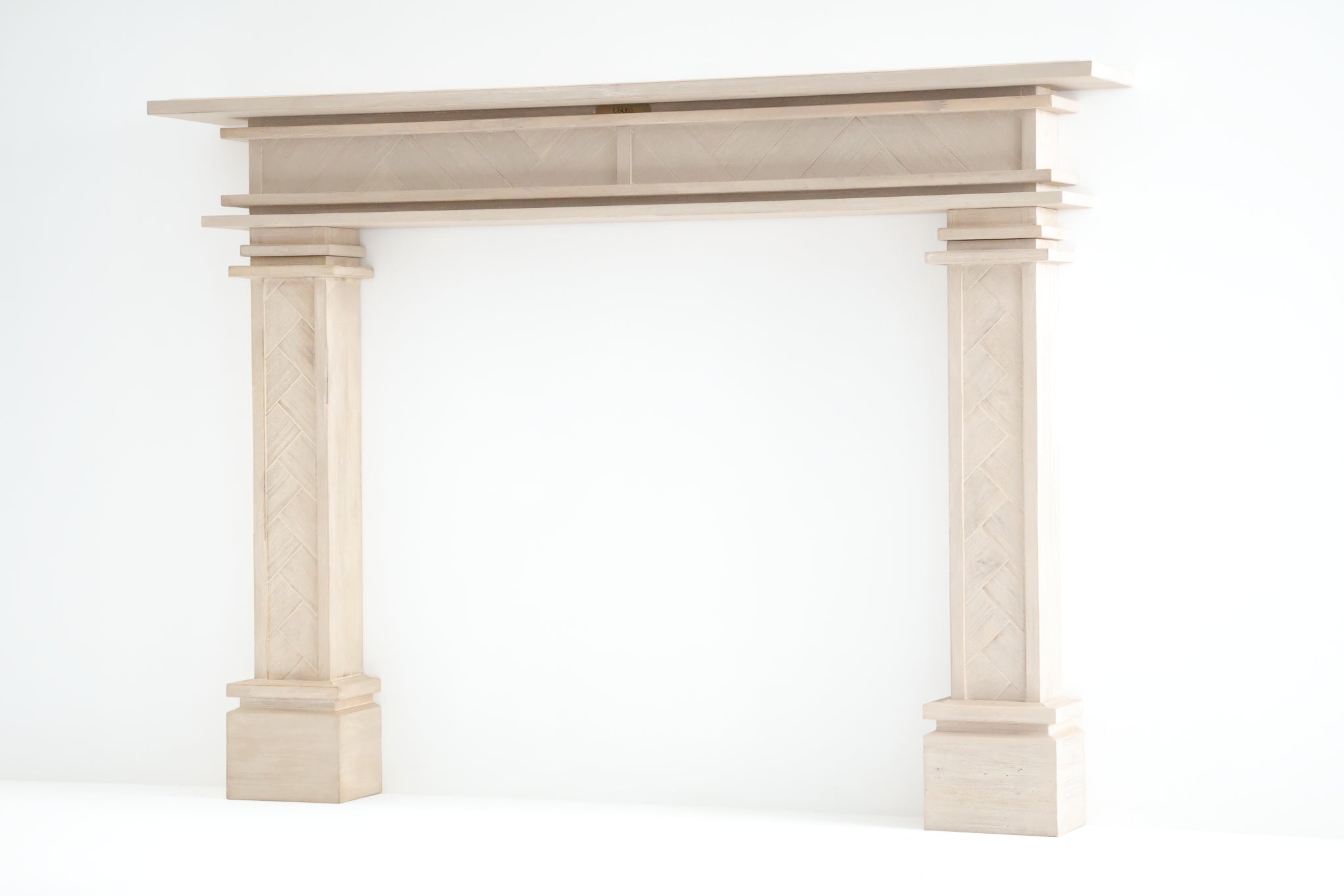 1.7m Full Fire Mantel Surround | Solid Hardwood | White Wash