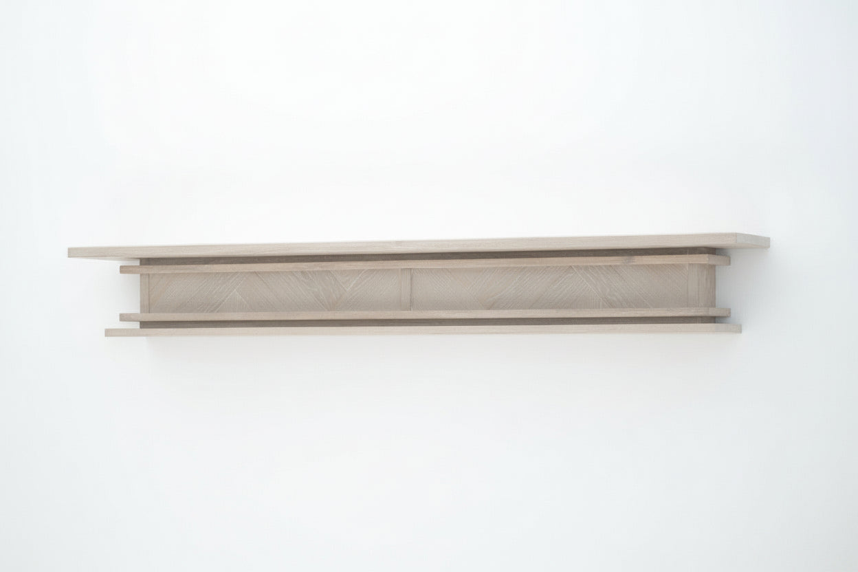 1.7m Floating Fireplace Mantel | Solid Acacia Hardwood | White