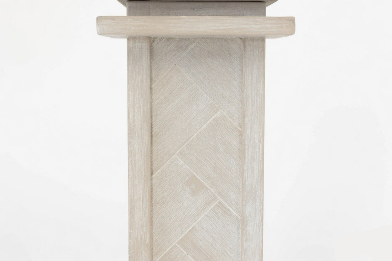 1.5m Full Fireplace Mantel Surround | Solid Acacia Hardwood | White