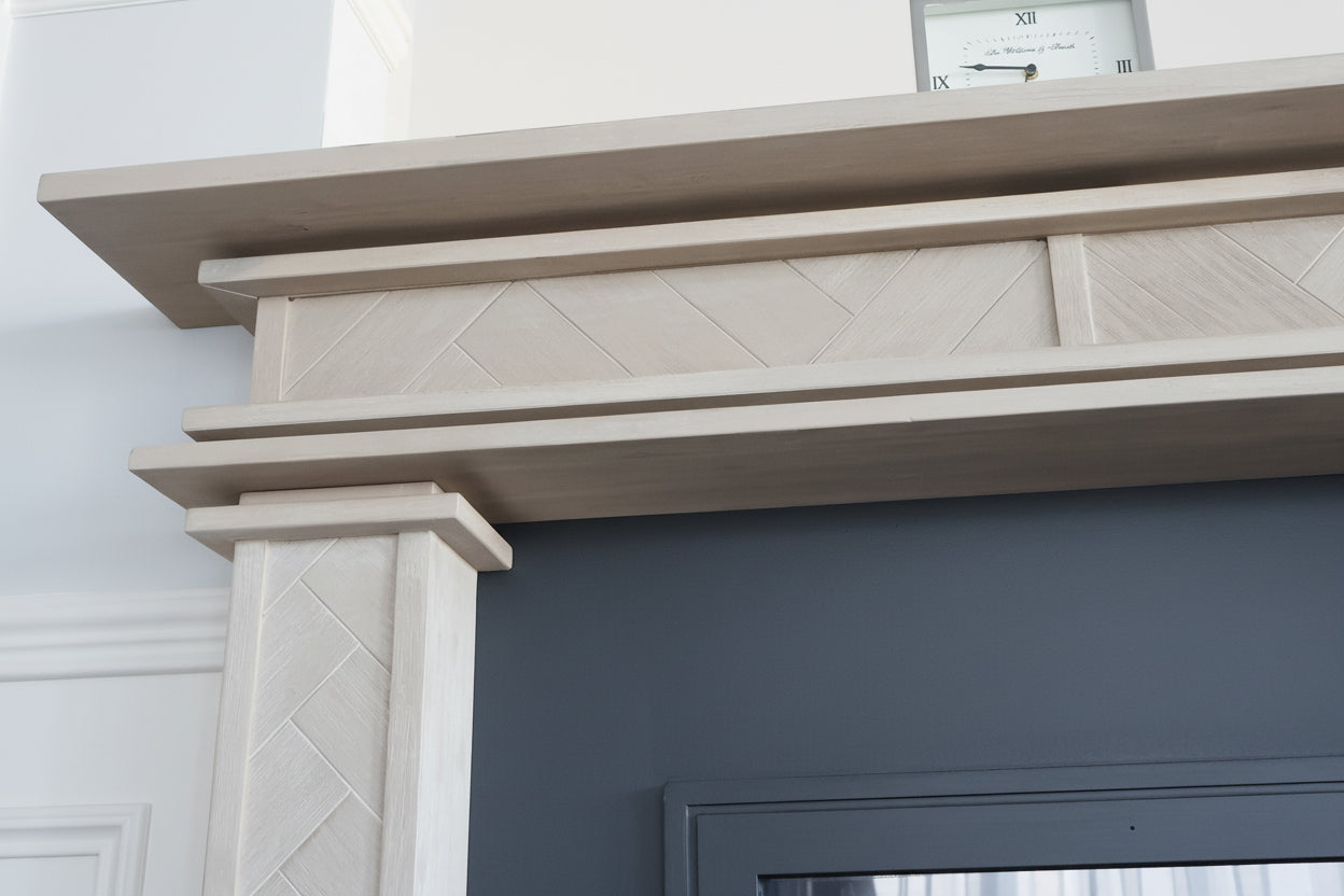 1.5m Full Fire Mantel Surround | Solid Hardwood | White Wash