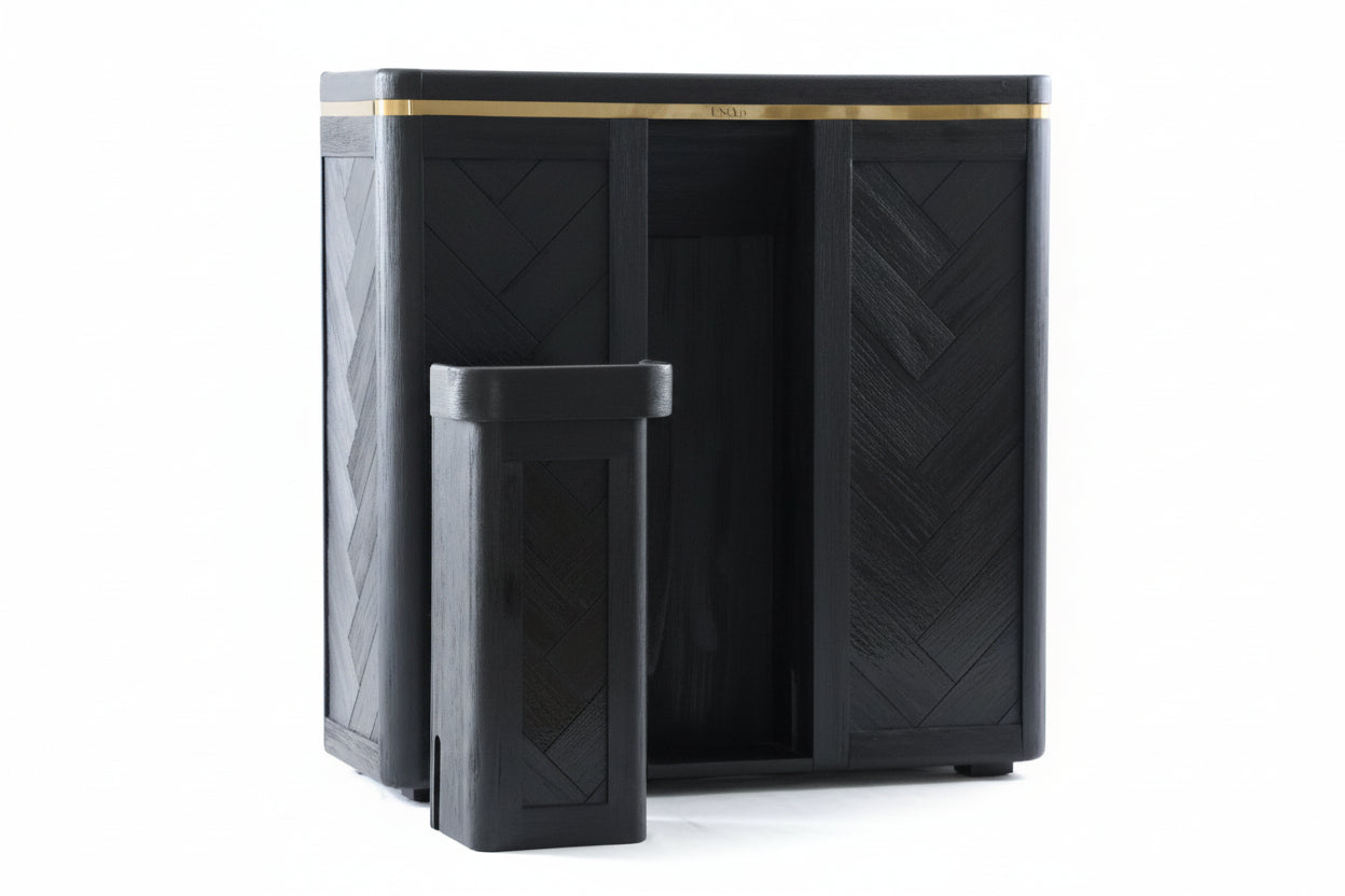 Double Laundry Hamper with Delicates Drawer | Black