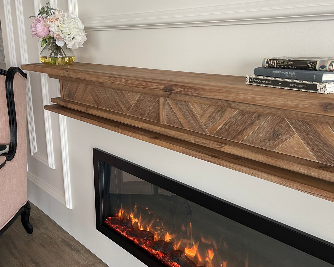 1.7m Floating Fire Mantel | Solid Hardwood