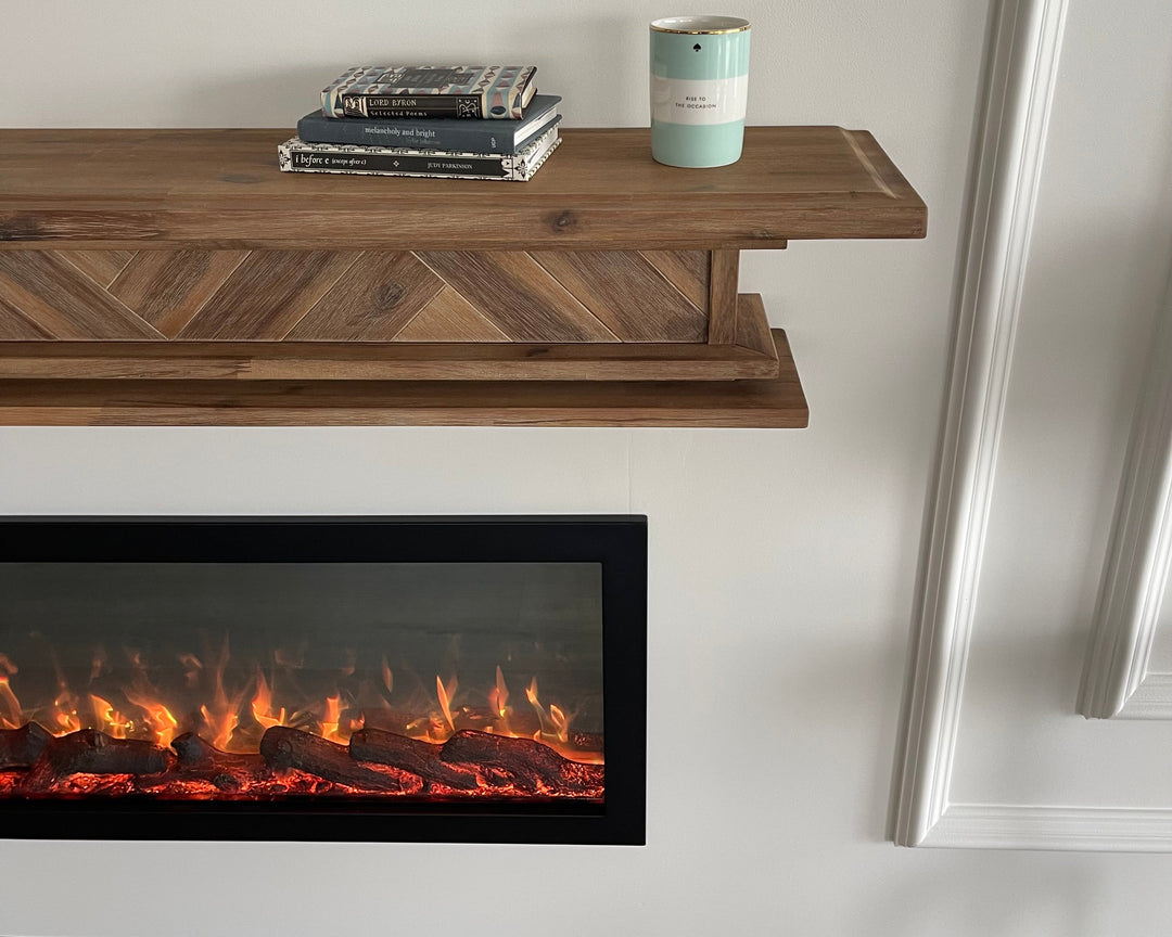 1.7m Floating Fire Mantel | Solid Hardwood