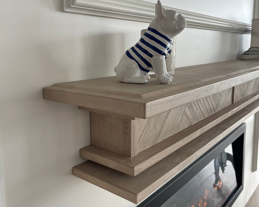 1.7m Floating Fire Mantel | Solid Hardwood