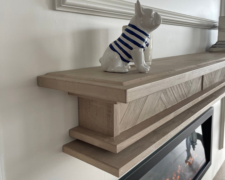 1.7m Floating Fire Mantel | Solid Hardwood