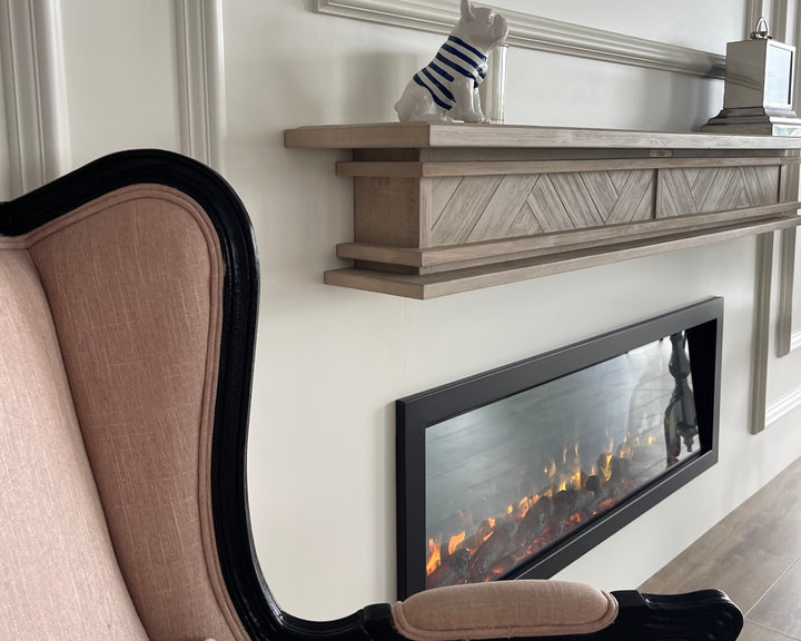 1.7m Floating Fire Mantel | Solid Hardwood