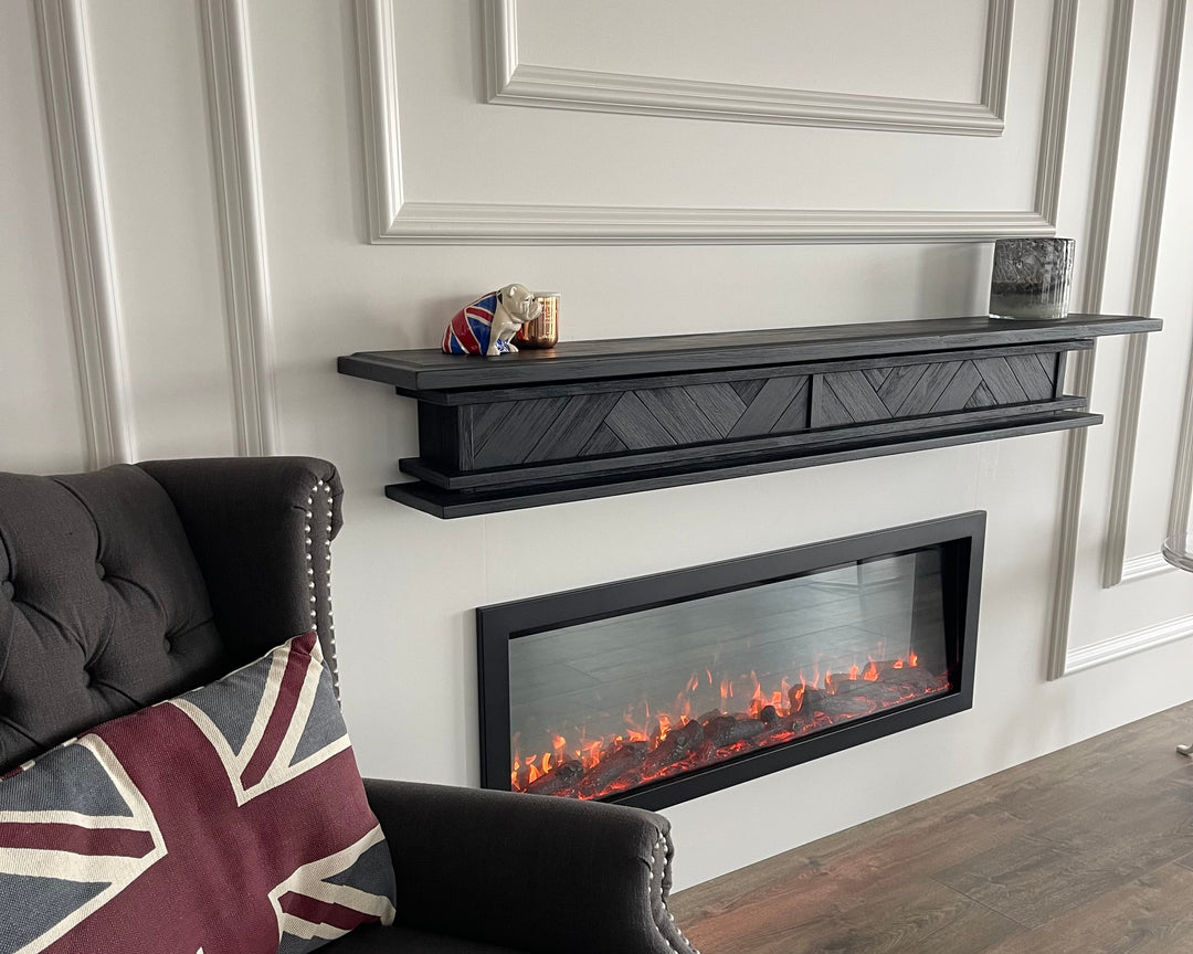 1.7m Floating Fire Mantel | Solid Hardwood