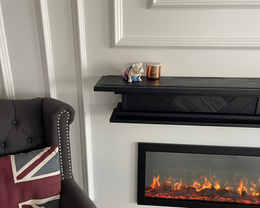1.7m Floating Fire Mantel | Solid Hardwood