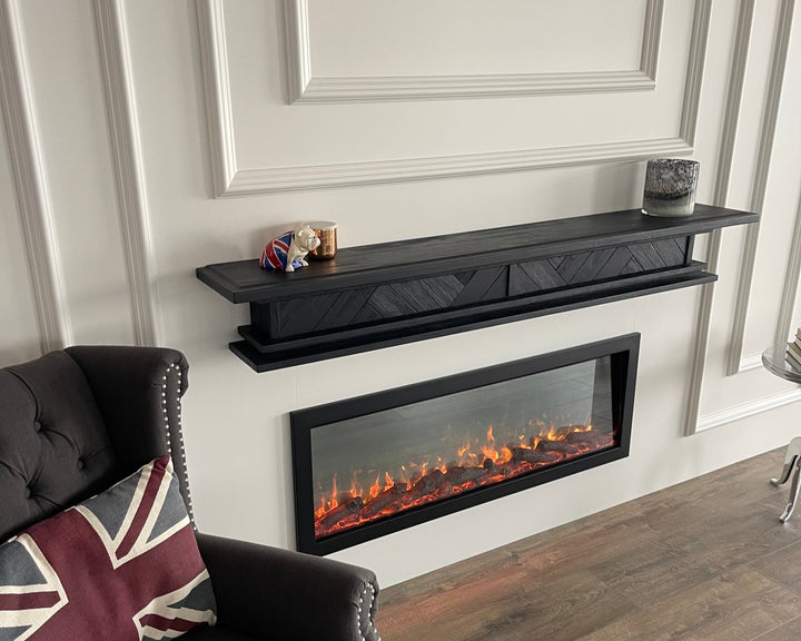 1.7m Floating Fire Mantel | Solid Hardwood