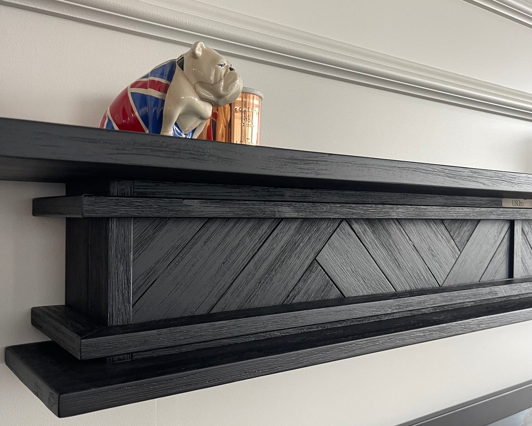 1.7m Floating Fire Mantel | Solid Hardwood