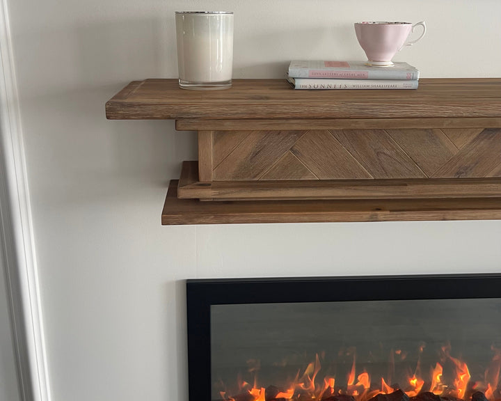 1.5m Floating Fire Mantel | Solid Hardwood