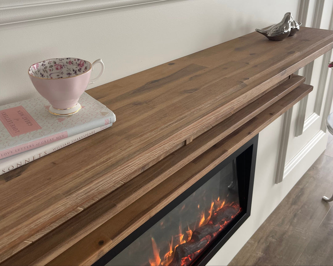 1.5m Floating Fire Mantel | Solid Hardwood