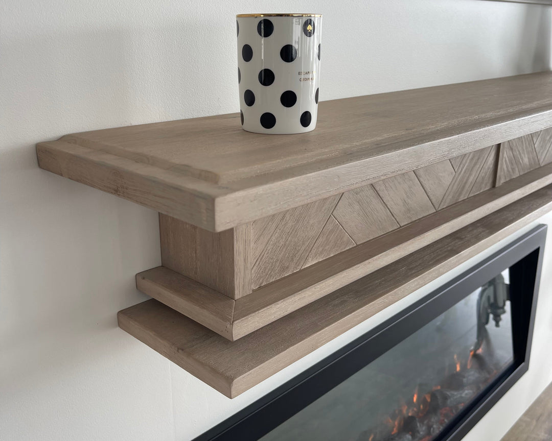 1.5m Floating Fire Mantel | Solid Hardwood