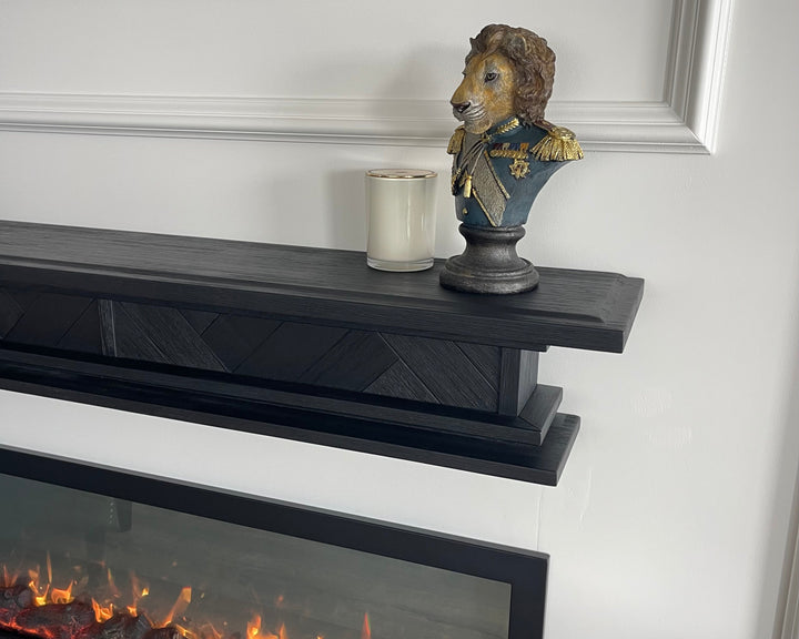 1.5m Floating Fire Mantel | Solid Hardwood