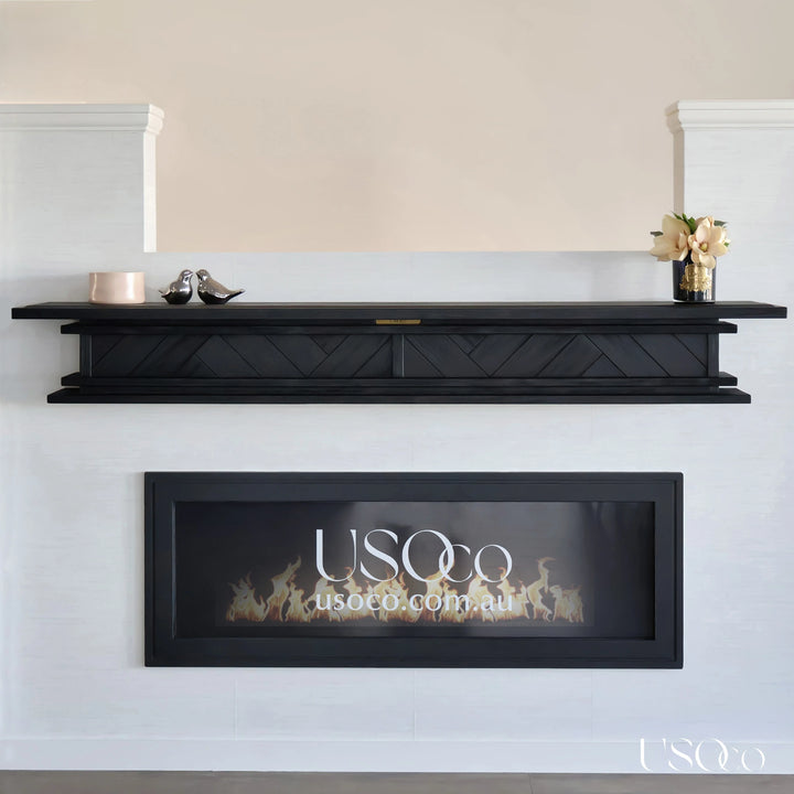 1.7m Floating Fire Mantel | Solid Hardwood