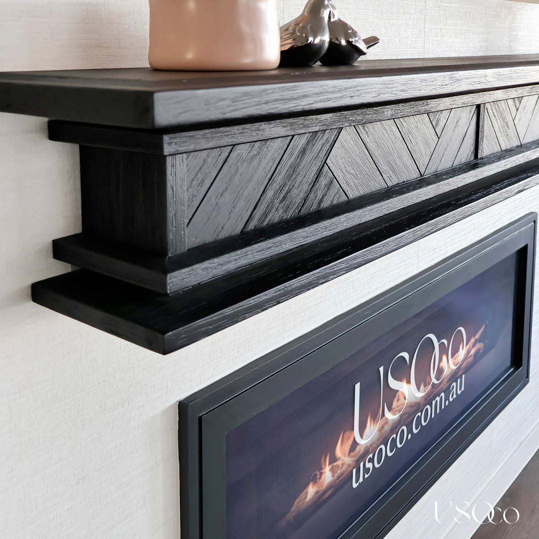 1.7m Floating Fire Mantel | Solid Hardwood