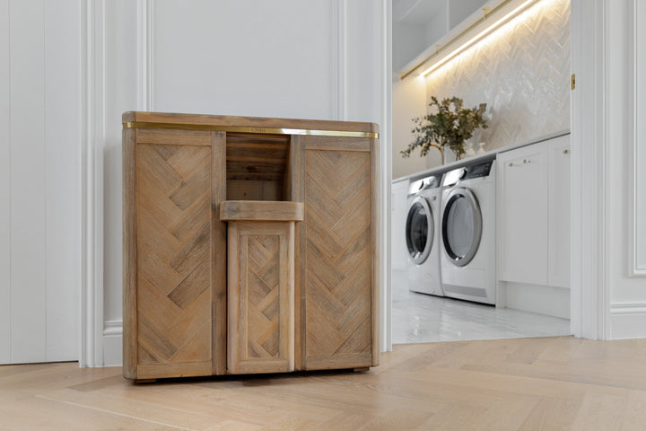 Double Laundry Hamper with Delicates Drawer