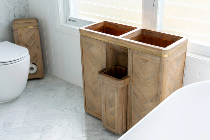 Double Laundry Hamper with Delicates Drawer