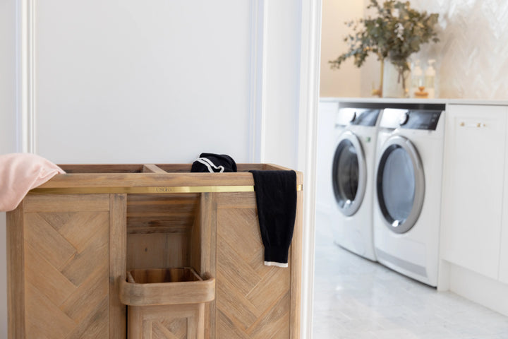 Double Laundry Hamper with Delicates Drawer