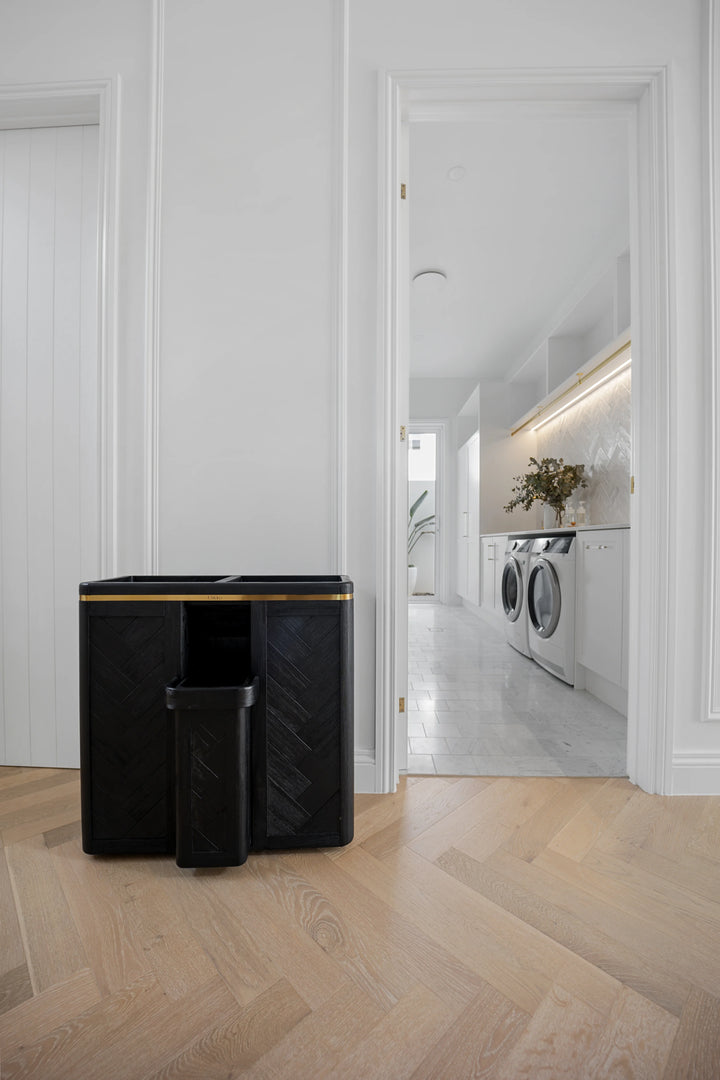 Double Laundry Hamper with Delicates Drawer