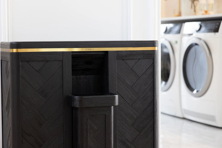Double Laundry Hamper with Delicates Drawer