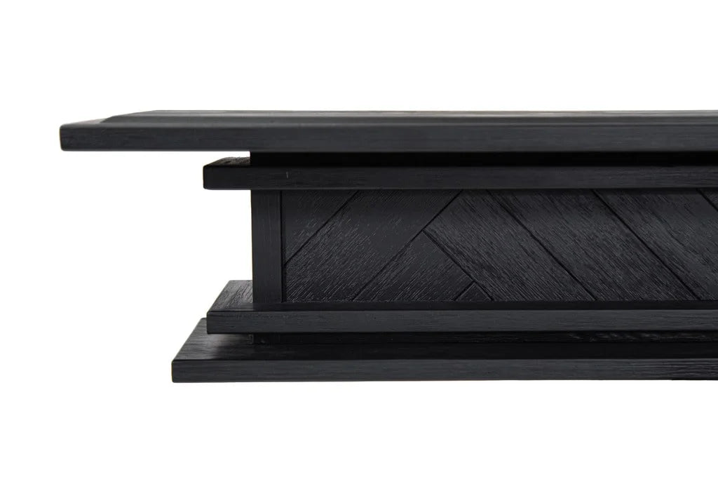 1.7m Floating Fire Mantel | Solid Hardwood | Black