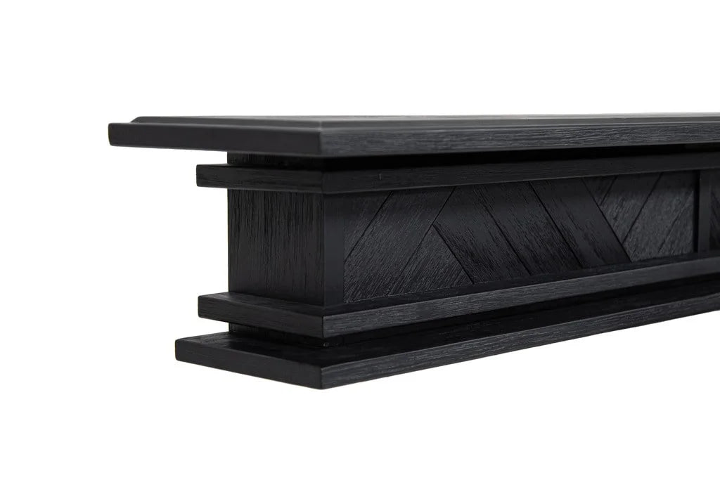 1.5m Floating Fire Mantel | Solid Hardwood | Black