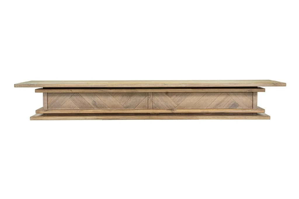 1.5m Chevron Plateau - Genuine Acacia | Floating Fire Mantel