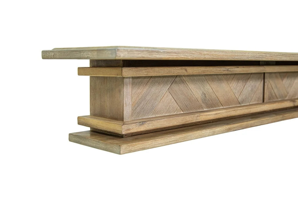 1.5m Floating Fire Mantel | Solid Hardwood | Natural