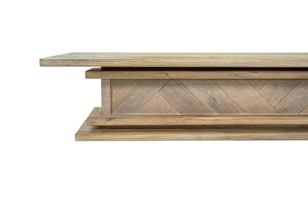 1.5m Chevron Plateau - Genuine Acacia | Floating Fire Mantel