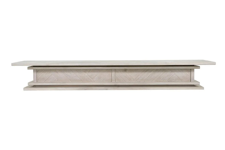 1.7m Chevron Grande Plateau - Genuine Acacia | Floating Fire Mantel