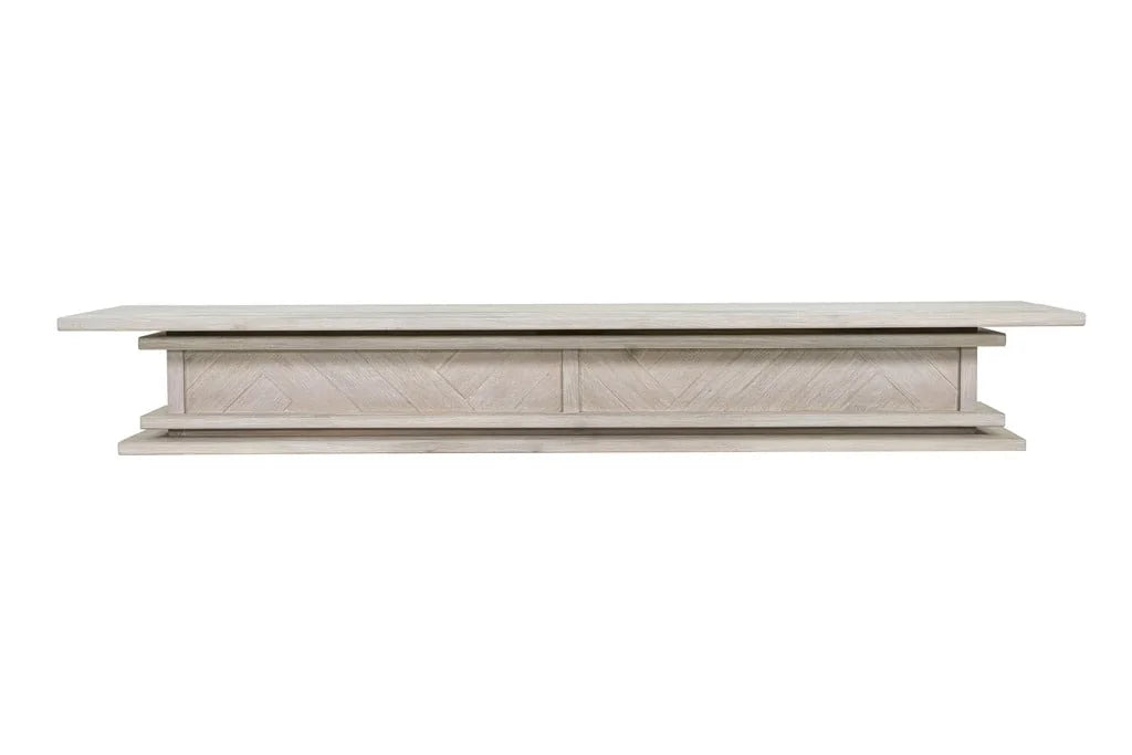 1.7m Floating Fireplace Mantel | Solid Acacia Hardwood | White