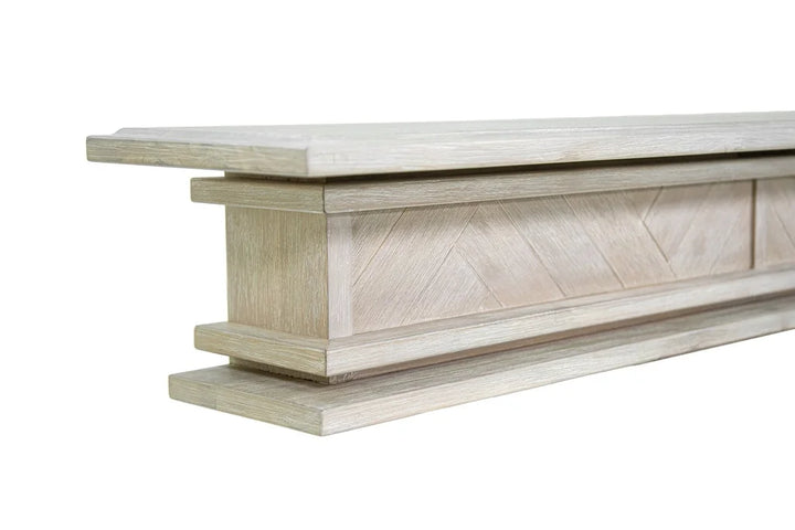 1.7m Chevron Grande Plateau - Genuine Acacia | Floating Fire Mantel