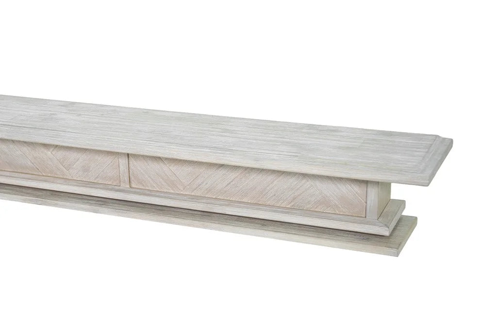 1.7m Floating Fireplace Mantel | Solid Acacia Hardwood | White