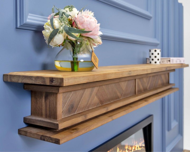 1.5m Floating Fire Mantel | Solid Hardwood