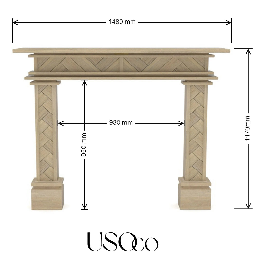 1.5m Full Fire Mantel Surround | Solid Hardwood